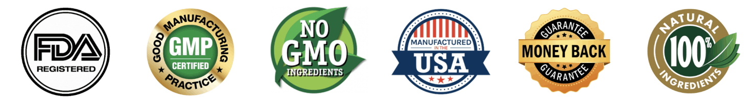 Lungora GMP certified FDA registered non-GMO quality badges